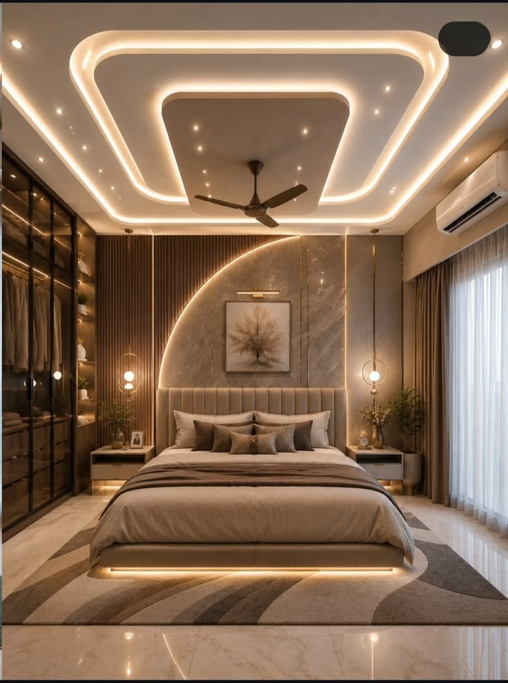 Contemporary Ceiling Plan featuring Integrated Chandelier Support Core #5